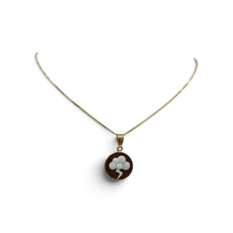 Collana in Argento 925 Placcata Oro con Ciondolo Nuvola e Fulmini – Ø 15 mm Collana in Argento 925 Placcata Oro con Ciondolo Nuvola e Fulmini – Ø 15 mm