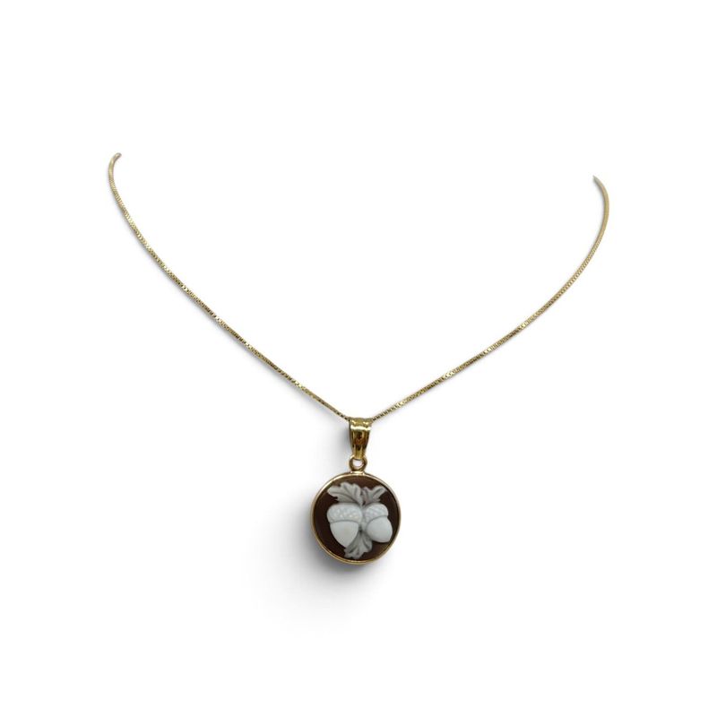 Collana in Argento 925 Placcata Oro con Ciondolo Ghianda – 15 mm Collana in Argento 925 Placcata Oro con Ciondolo Ghianda – 15 mm