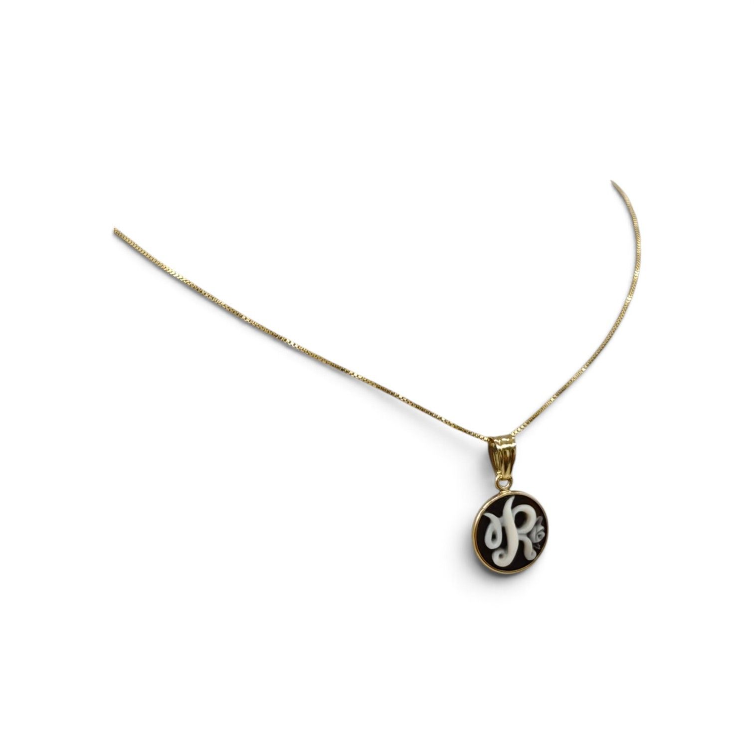 Collana in Argento 925 Placcata Oro con Ciondolo Lettera – 15 mm