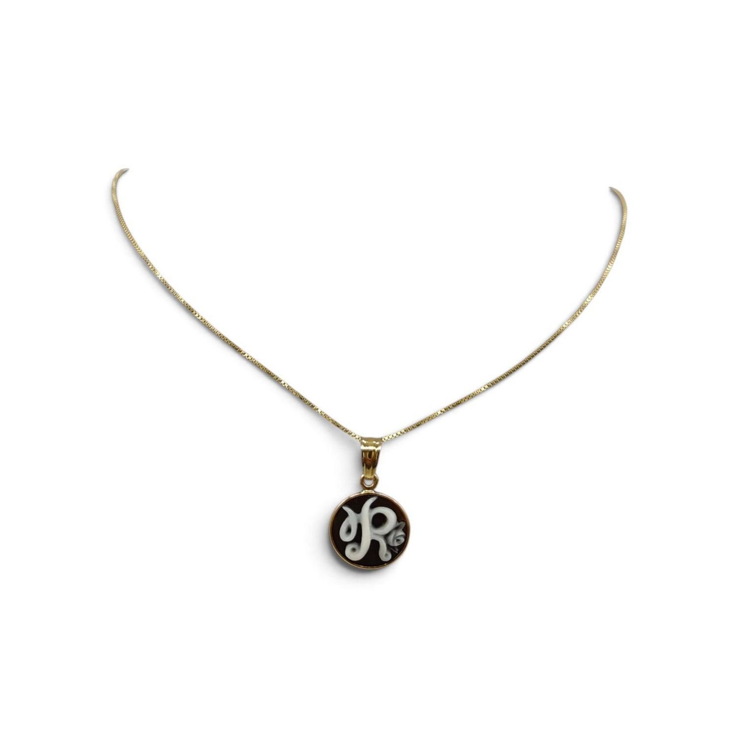 Collana in Argento 925 Placcata Oro con Ciondolo Lettera – 15 mm