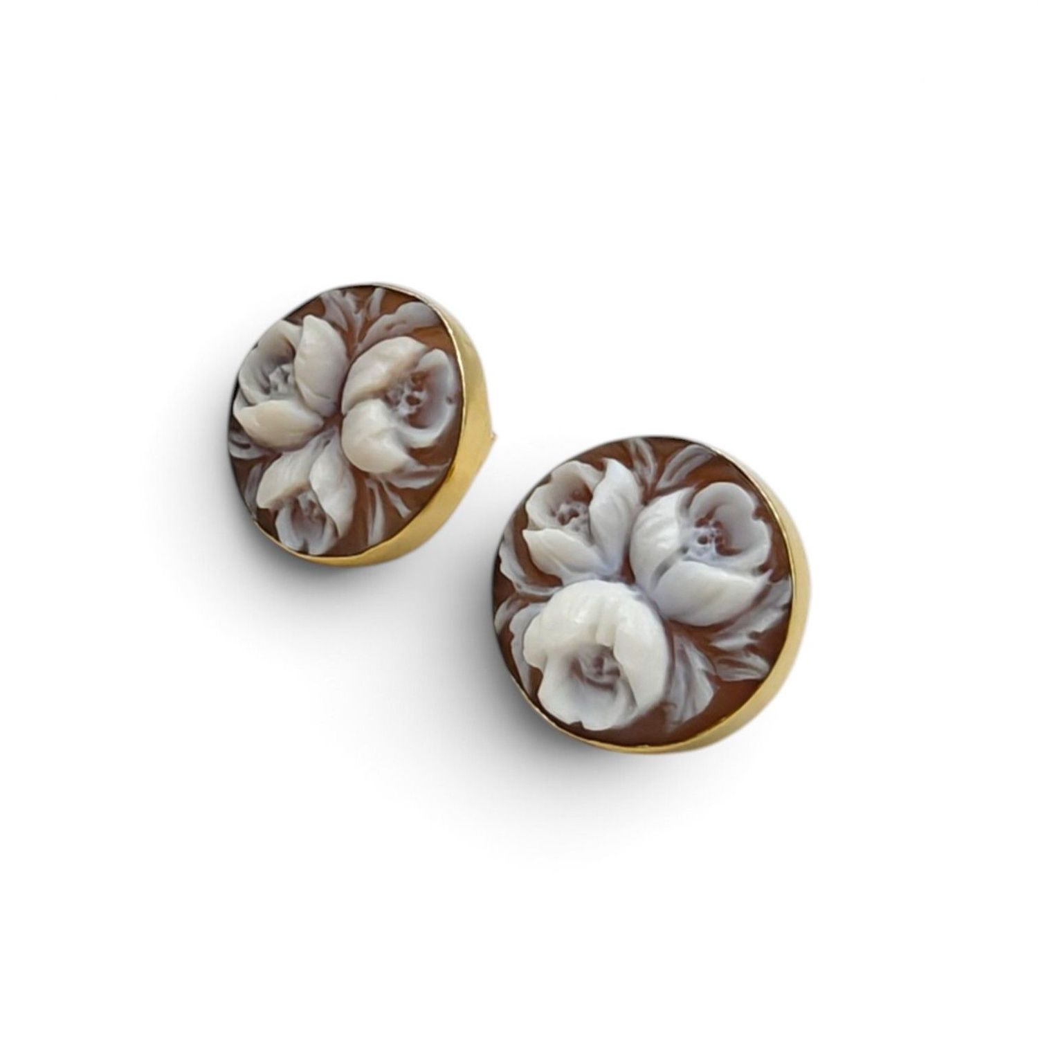 Orecchini in Argento 925 Placcati Oro con Bouquet – 16 mm