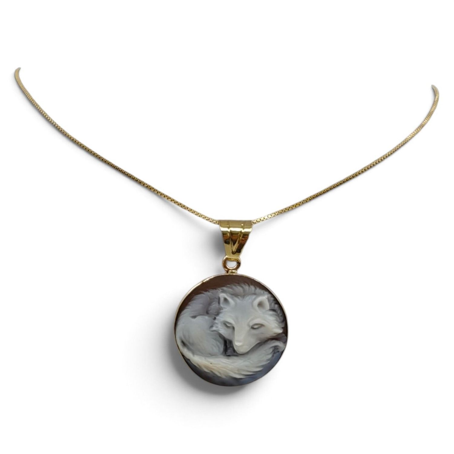 Collana in Argento 925 Placcata Oro con Ciondolo Volpe – 20 mm