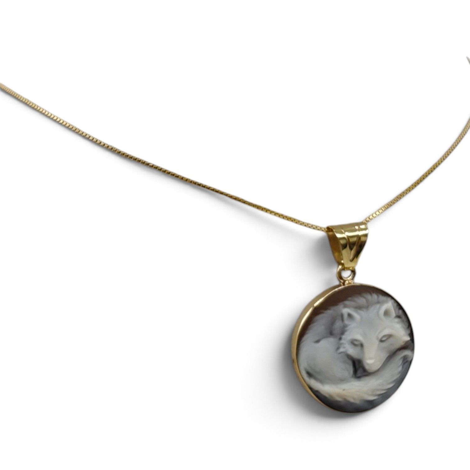 Collana in Argento 925 Placcata Oro con Ciondolo Volpe – 20 mm