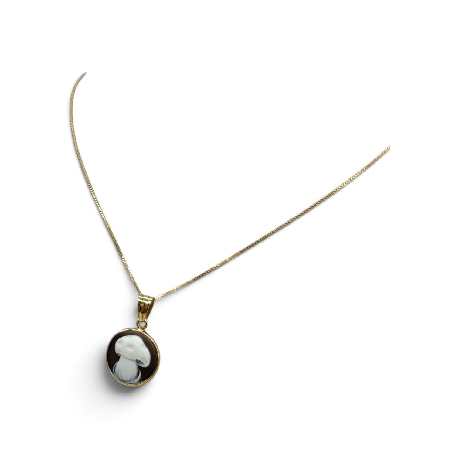 Collana in Argento 925 Placcata Oro con Ciondolo Fungo – Ø 15 mm