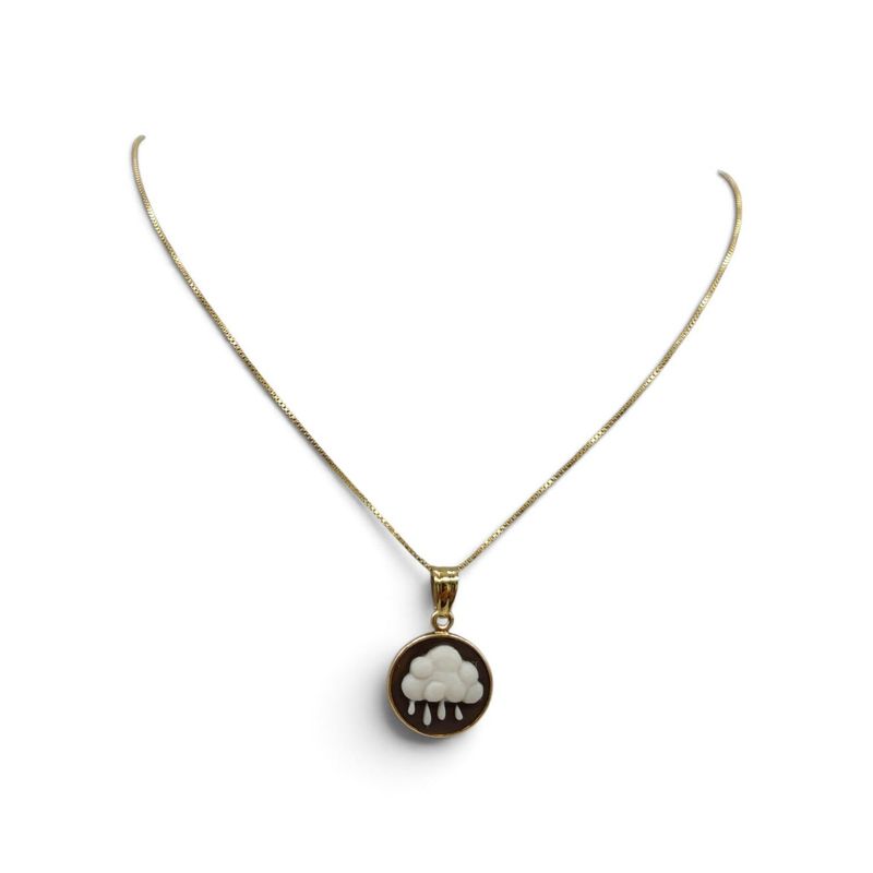 Collana in Argento 925 Placcata Oro con Ciondolo Nuvola con Pioggia – 15 mm Collana in Argento 925 Placcata Oro con Ciondolo Nuvola con Pioggia – 15 mm