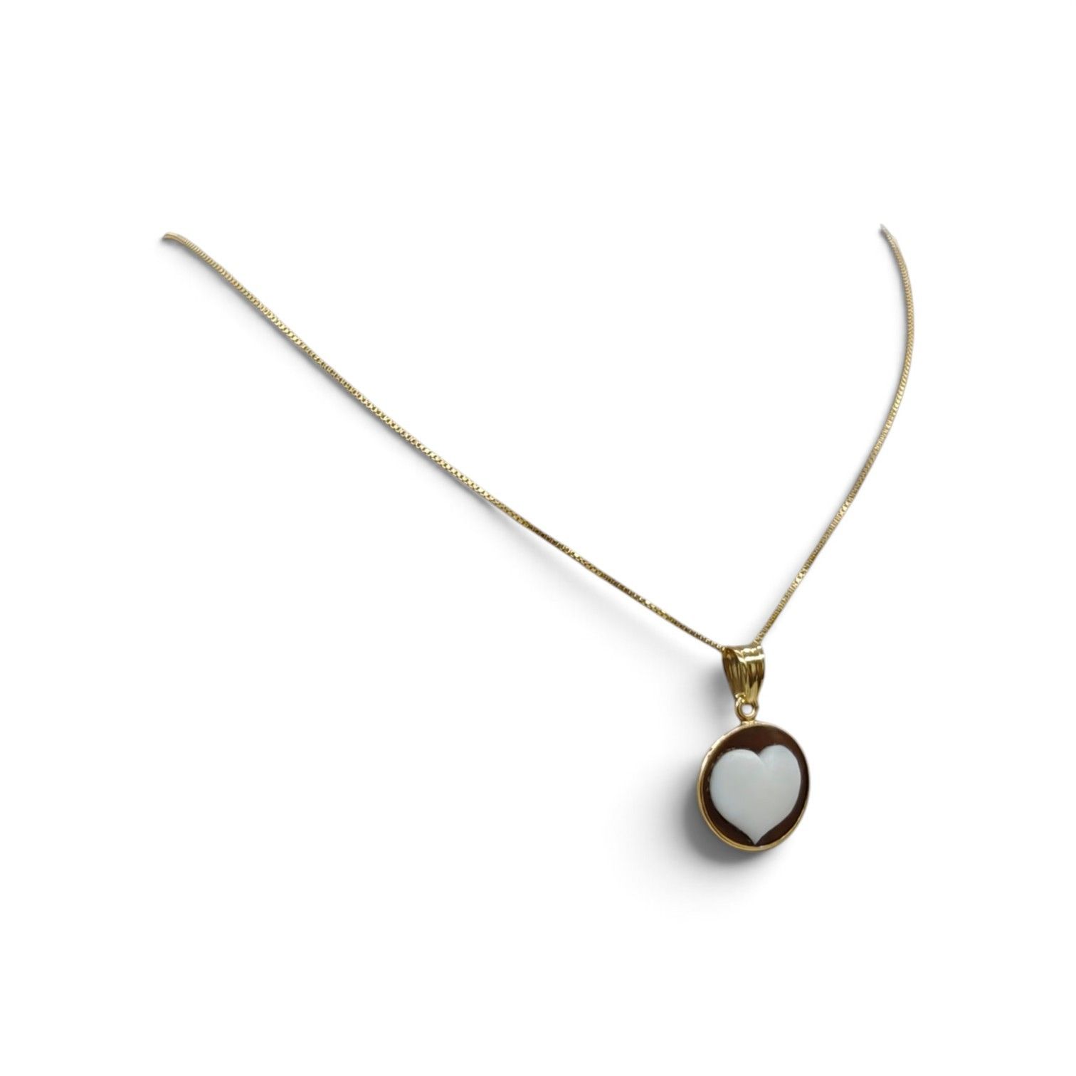 Collana in Argento 925 Placcata Oro con Ciondolo Cuore – 15 mm
