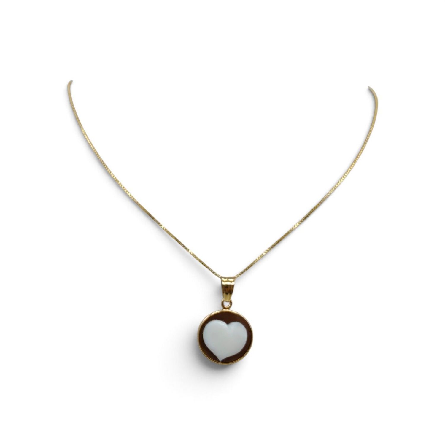 Collana in Argento 925 Placcata Oro con Ciondolo Cuore – 15 mm