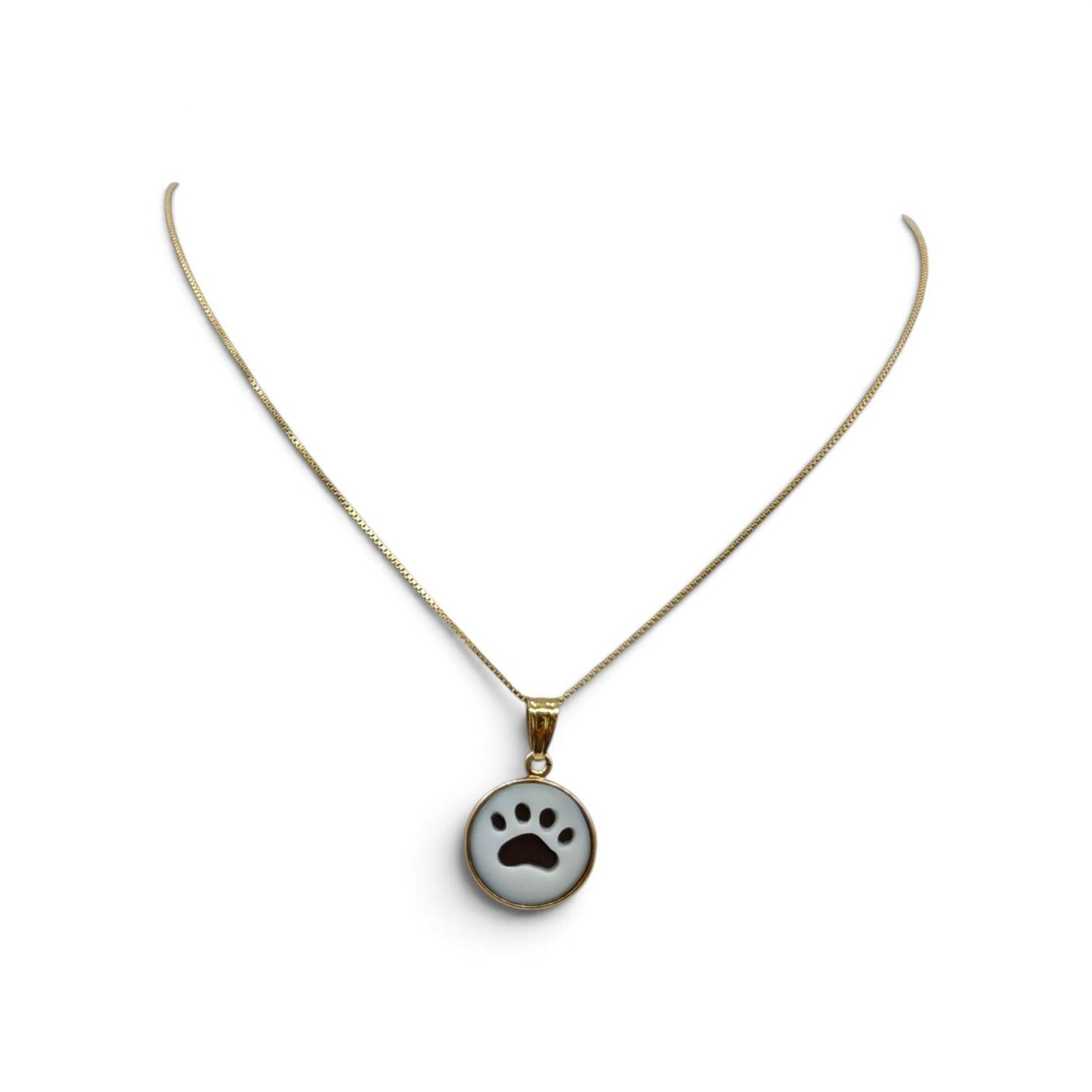 Collana in Argento 925 Placcata Oro con Ciondolo Zampa – 15 mm