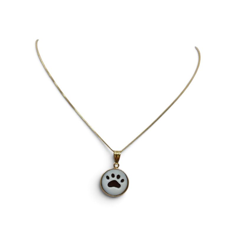 Collana in Argento 925 Placcata Oro con Ciondolo Zampa – 15 mm Collana in Argento 925 Placcata Oro con Ciondolo Zampa – 15 mm