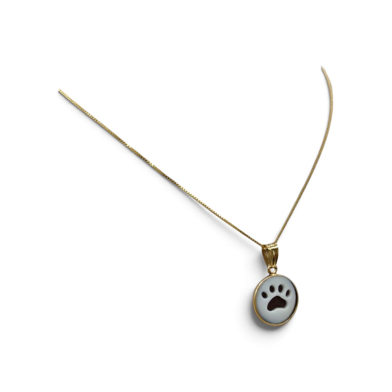 Collana in Argento 925 Placcata Oro con Ciondolo Zampa – 15 mm