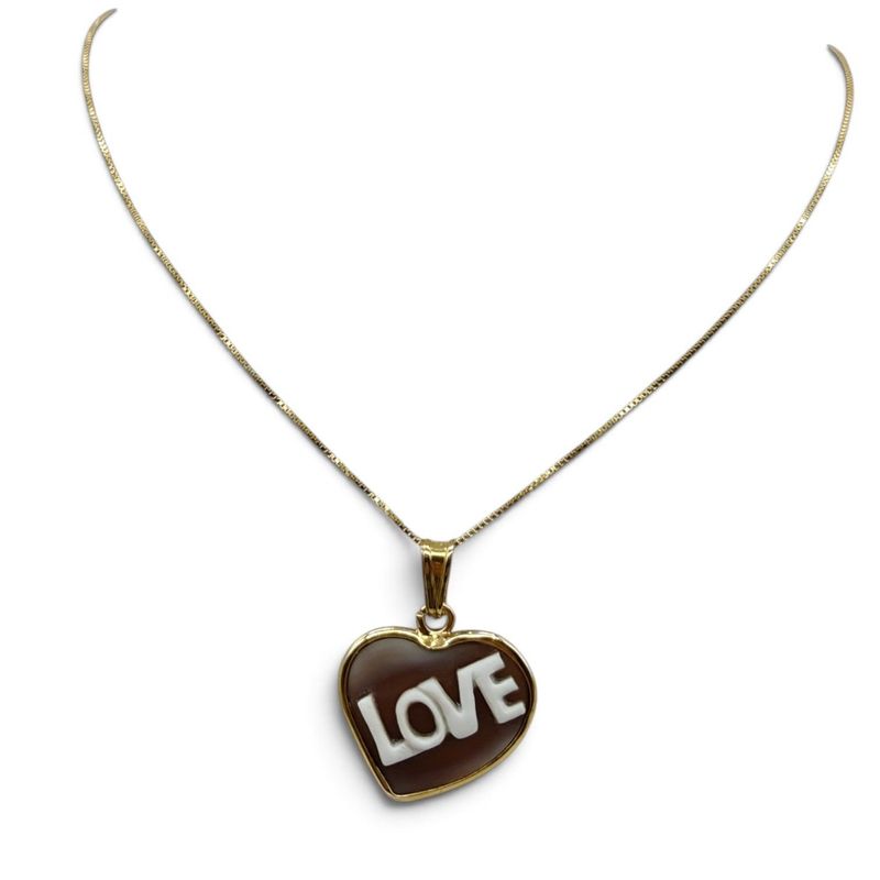 Collana in Argento 925 Placcata Oro con Ciondolo Cuore “LOVE” – 21 mm Collana in Argento 925 Placcata Oro con Ciondolo Cuore “LOVE” – 21 mm