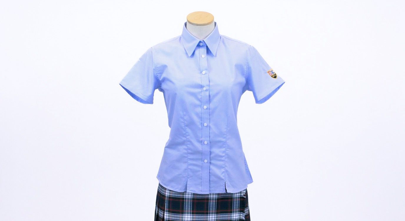Fitted Oxford Shirt Blue Short Sleeve
