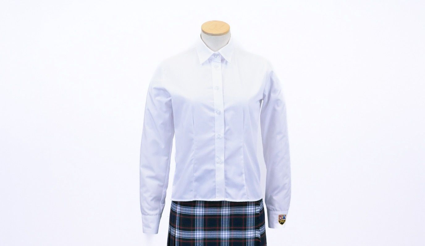 Fitted Oxford Shirt White Long Sleeve
