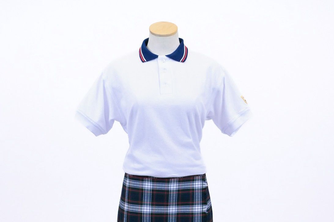 Youth Fitted Polo Shirt Navy Collar