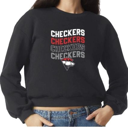Charlotte Checkers Women's Black Reflex Crewneck Fleece