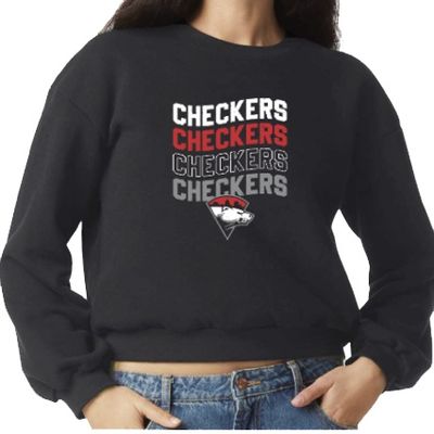 Charlotte Checkers Women's Black Reflex Crewneck Fleece
