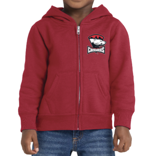 Checkers Toddler Red Primary Sleeve Text Full Zip