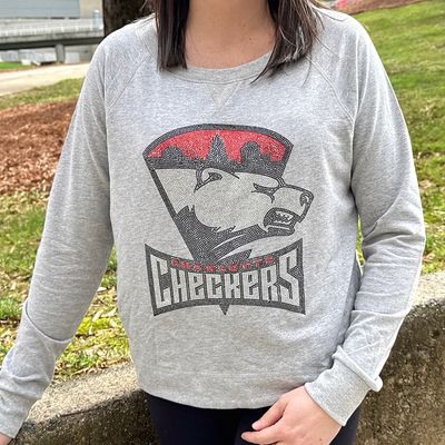 Checkers Women's Rhinestone Grey Long Sleeve