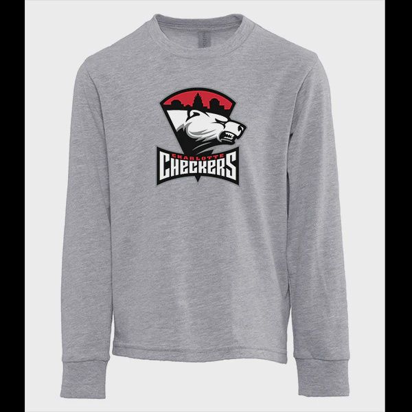 Youth Gray Primary Logo Long Sleeve Shirt