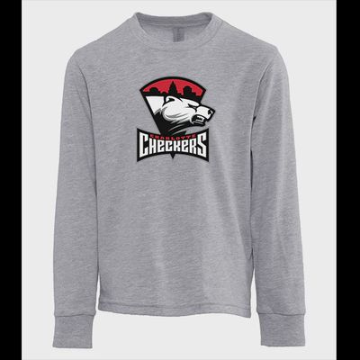 Youth Gray Primary Logo Long Sleeve Shirt