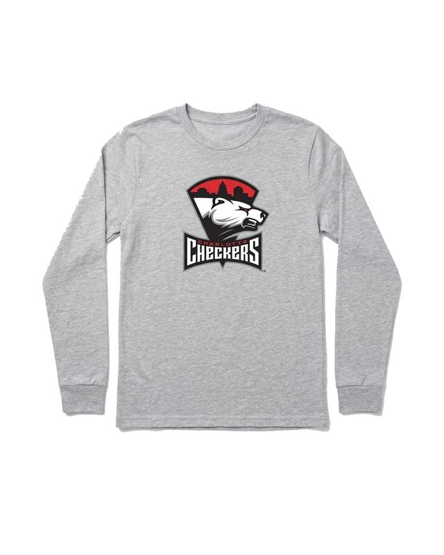Youth Gray Primary Logo Long Sleeve Shirt
