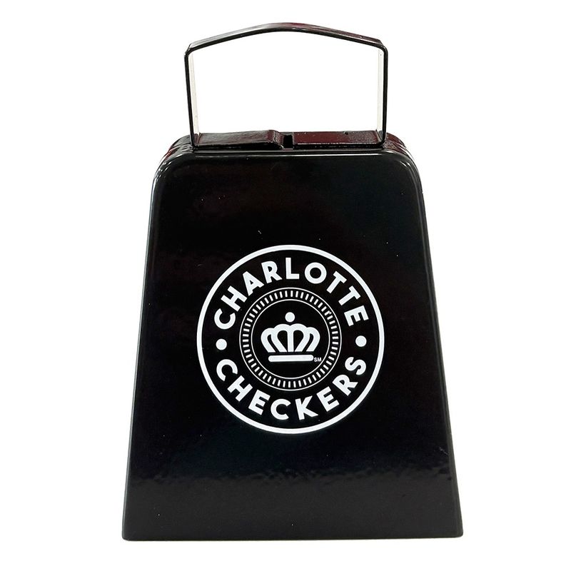 Charlotte Checkers Black-White Crown Cowbell