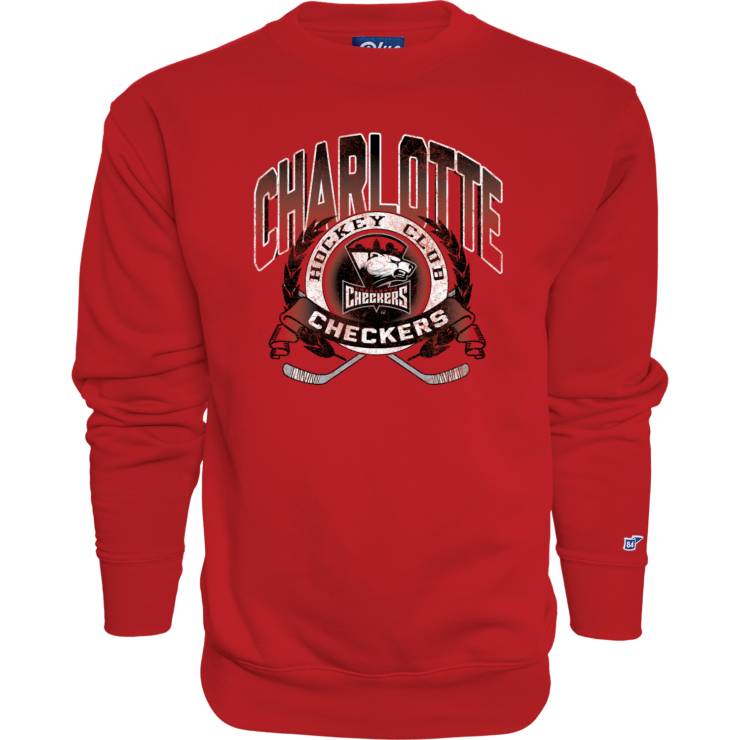 Charlotte Checkers Blue84 Non Padded Graphic Crewneck