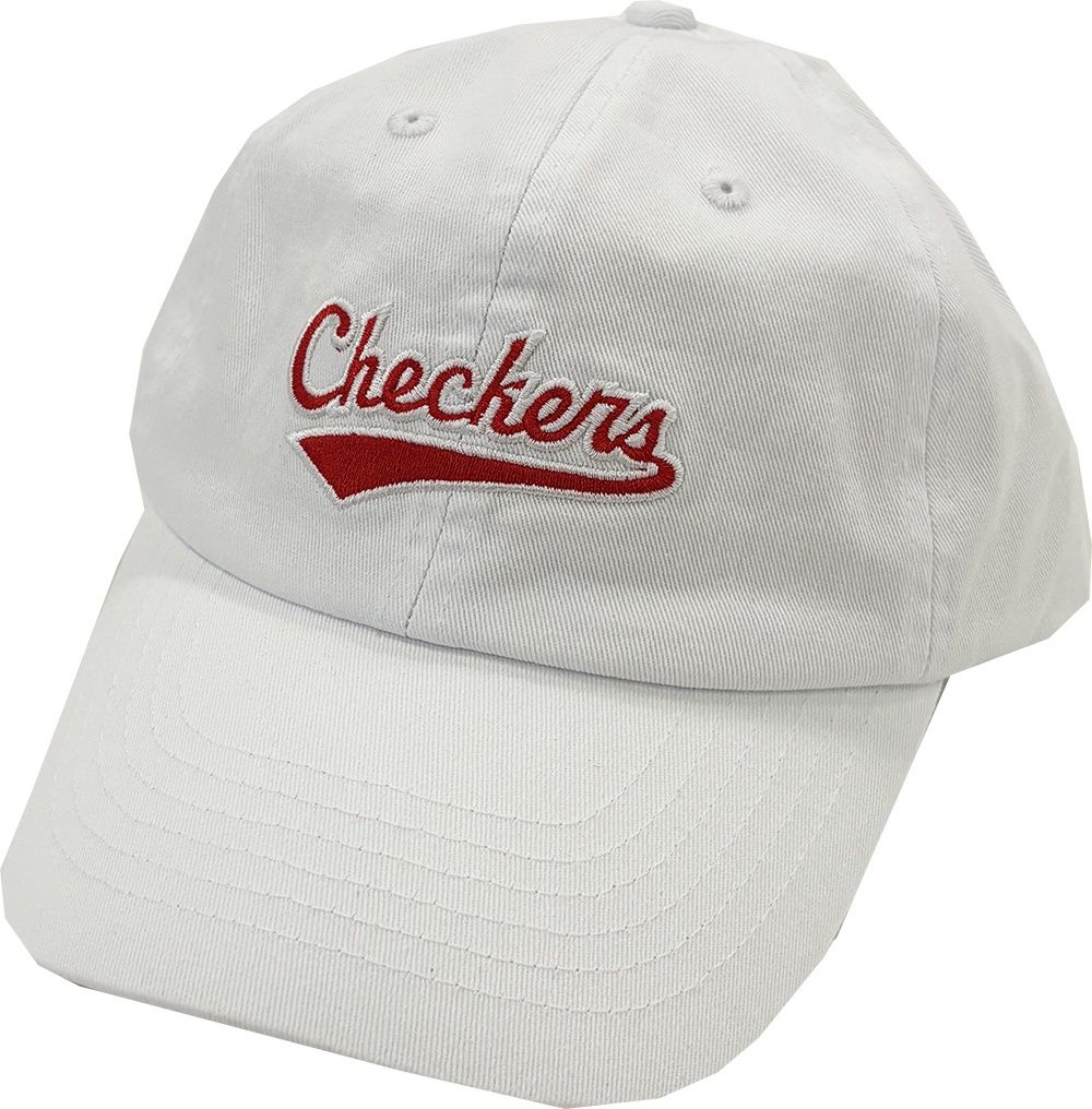 Checkers Relaxed White Wordmark Logo Hat
