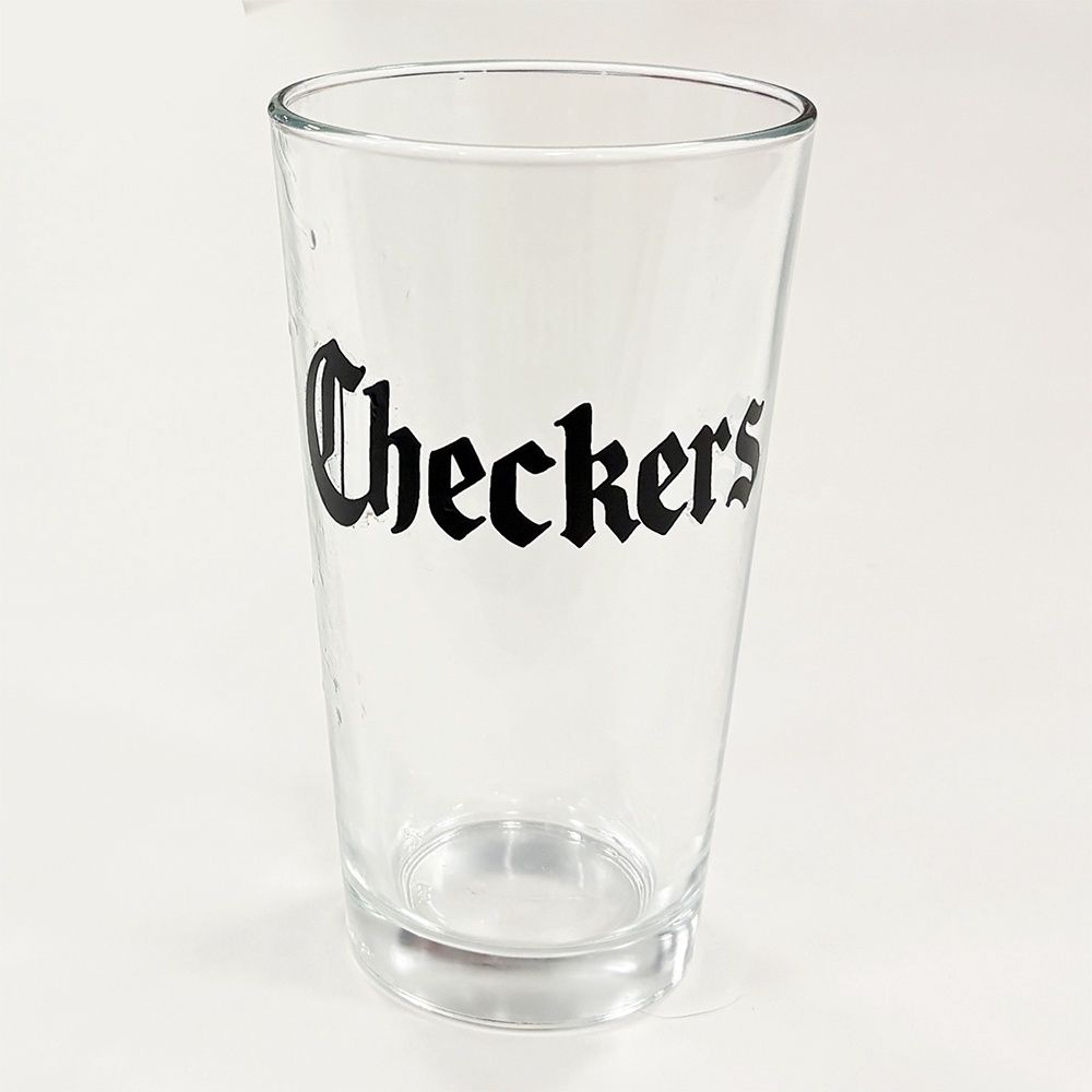 Checkers Pint Glass