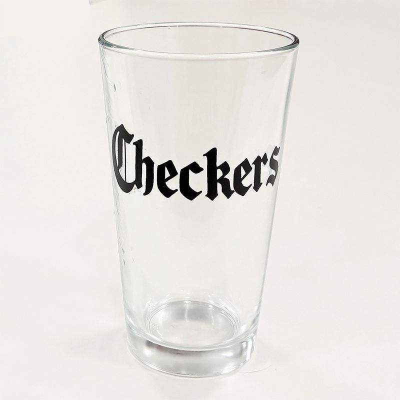 Checkers Pint Glass