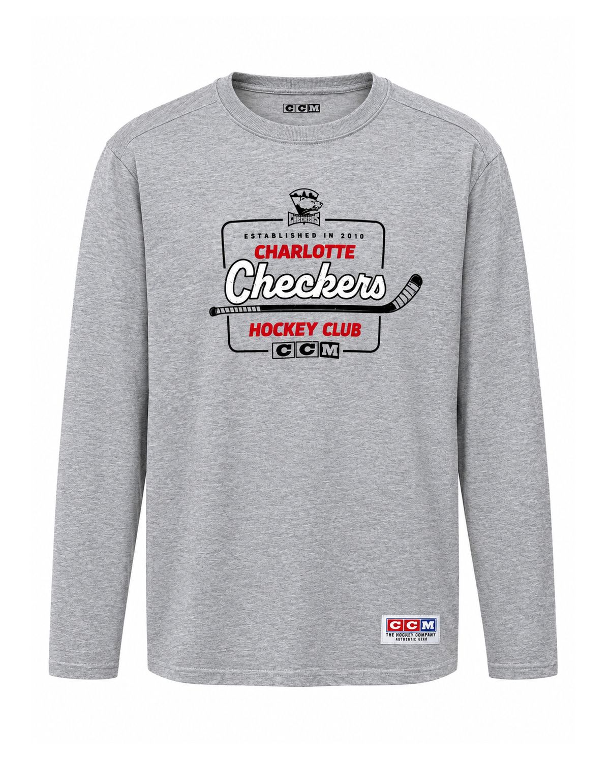 Charlotte Checkers CCM Gray Long Sleeve Tee