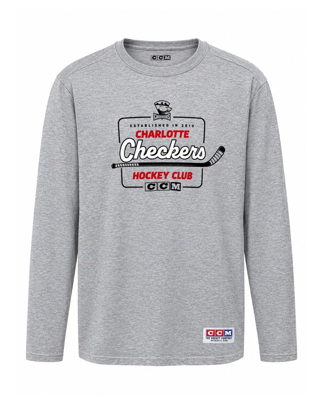 Charlotte Checkers CCM Gray Long Sleeve Tee
