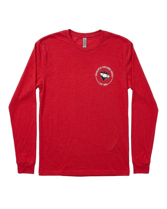 Charlotte Checkers CVC Long Sleeve Red T-Shirt