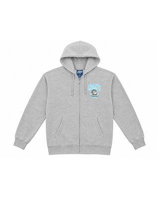 Gray Retro Full Zip Hoodie