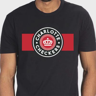 Black Alternate Logo Stripe Tee