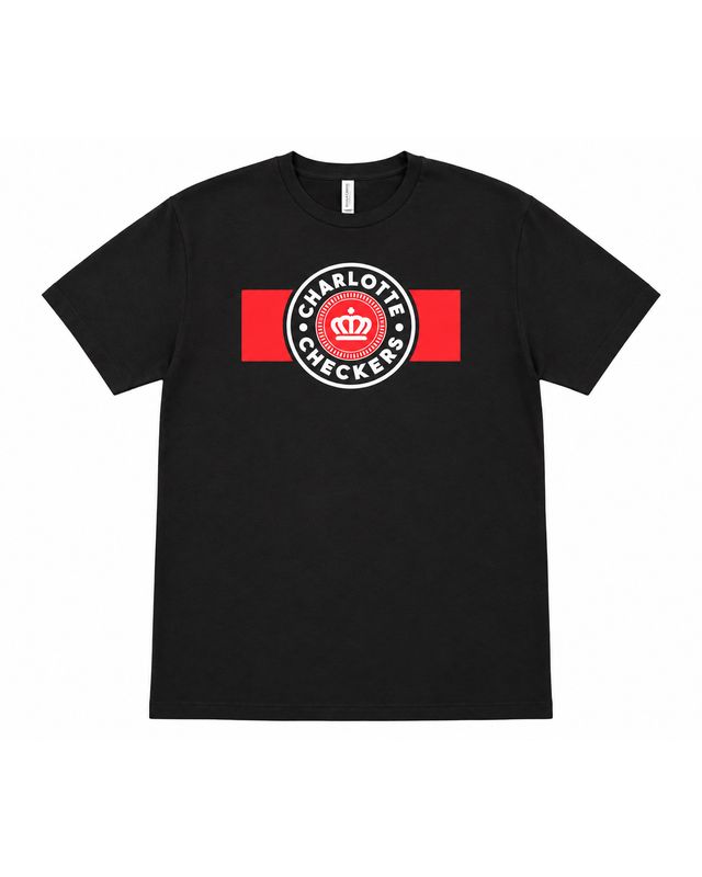 Black Alternate Logo Stripe Tee