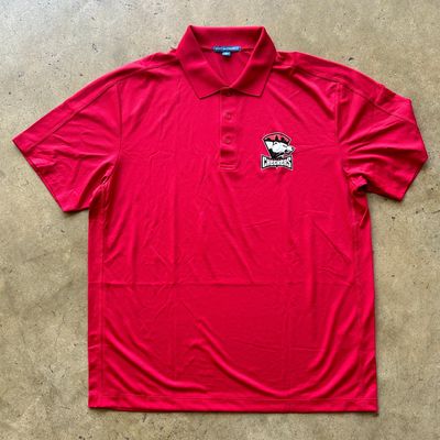 Dark Red Primary Logo Polo