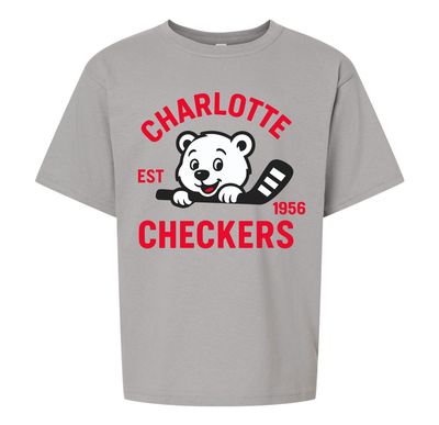 Checkers Youth Grey Bear Mascot T-Shirt