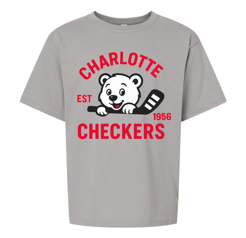 Checkers Youth Grey Bear Mascot T-Shirt