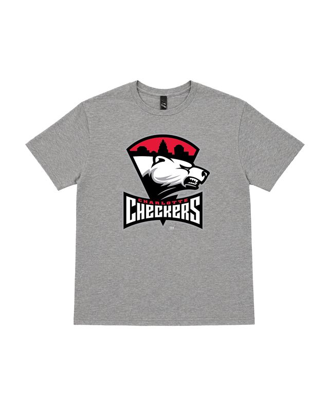 Charlotte Checkers District Gray Primary Tee
