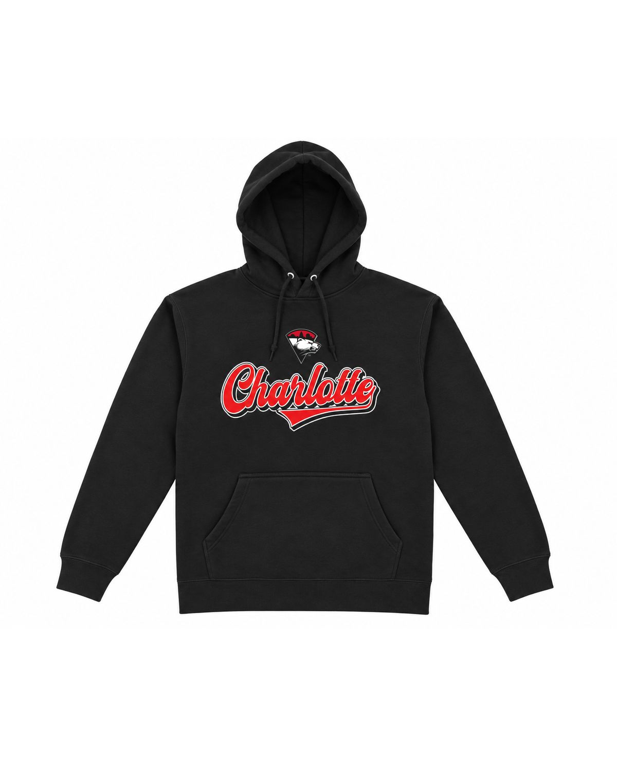 Charlotte Checkers Black Charlotte Script Hoodie