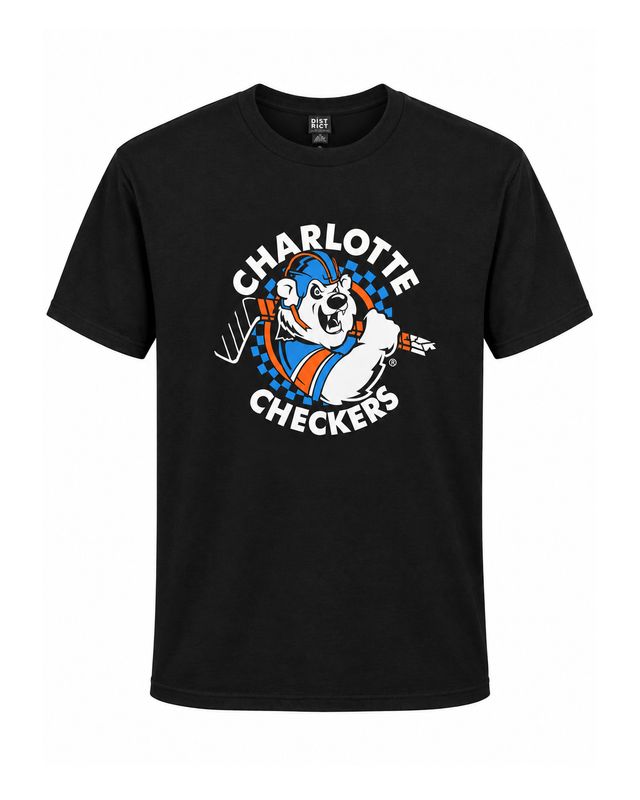 Charlotte Checkers Black Retro Tee