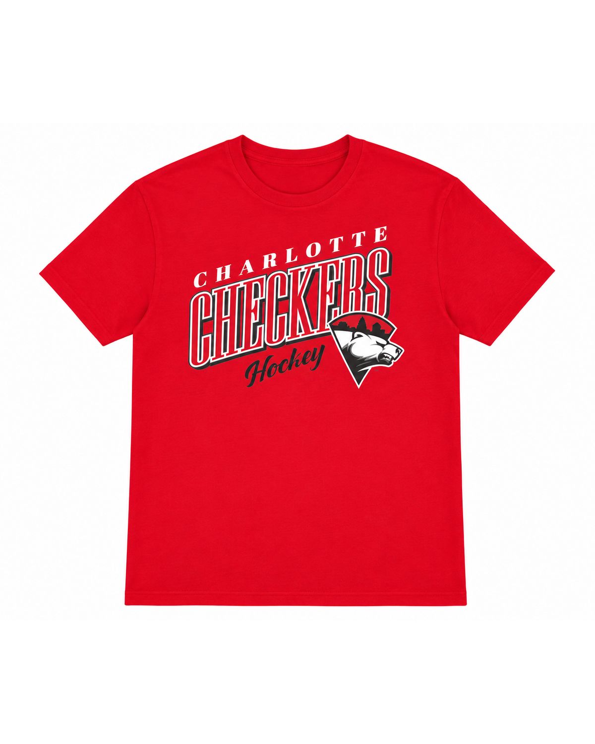 Charlotte Checkers Red Slanted Tee
