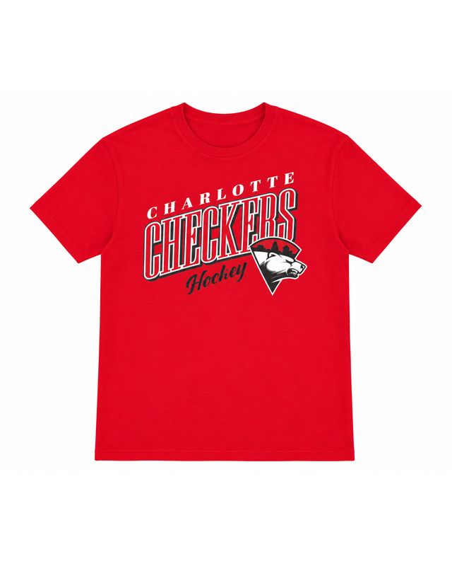 Charlotte Checkers Red Slanted Tee