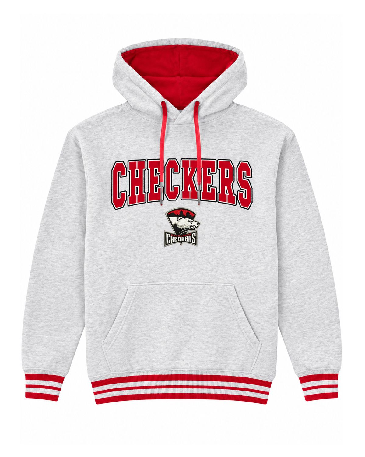 Charlotte Checkers Light Gray Rib Hoodie