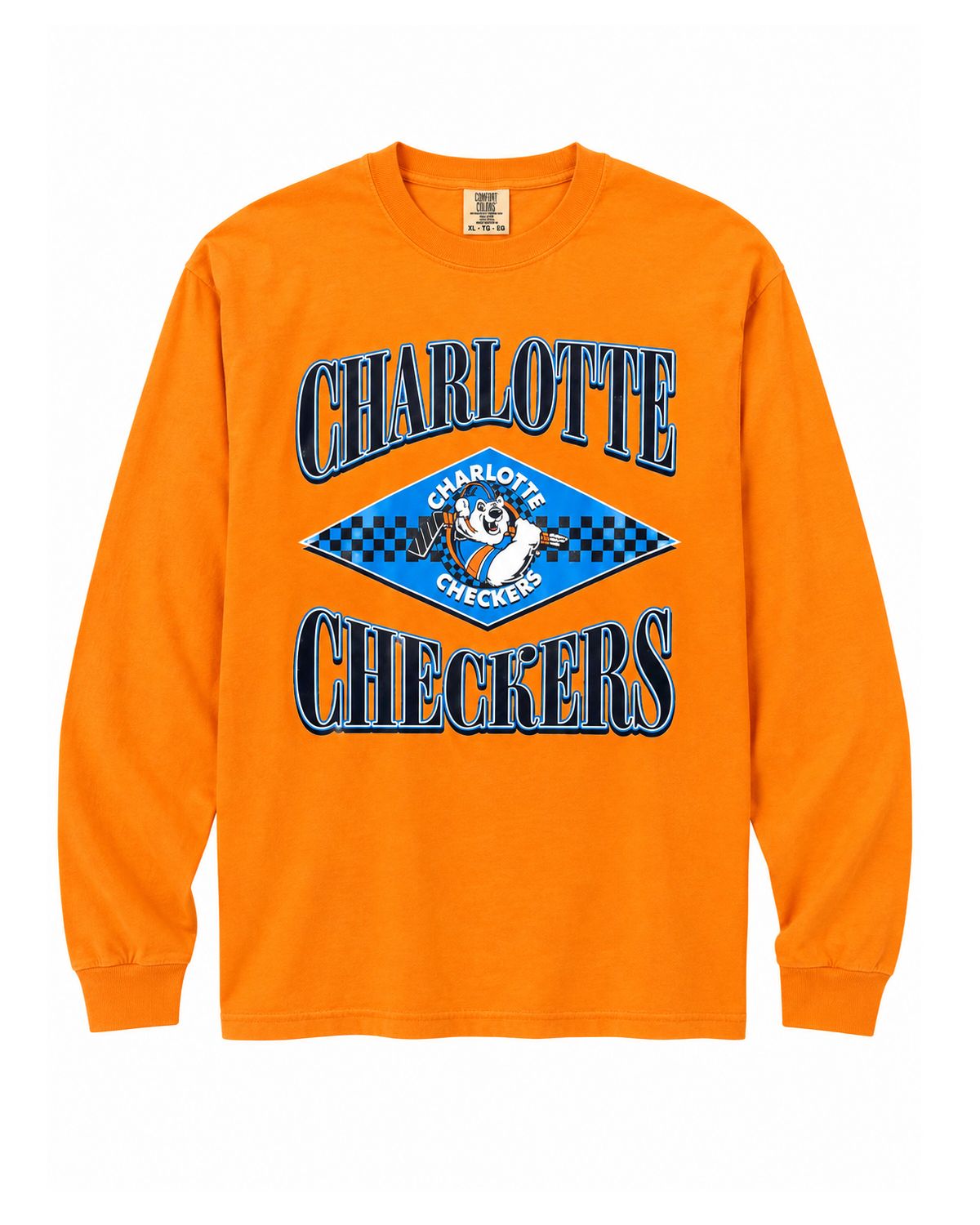 Checkers Orange Comfort Colors 90s Long Sleeve