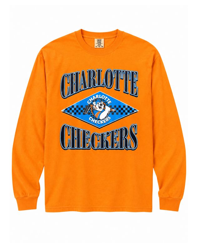 Checkers Orange Comfort Colors 90s Long Sleeve