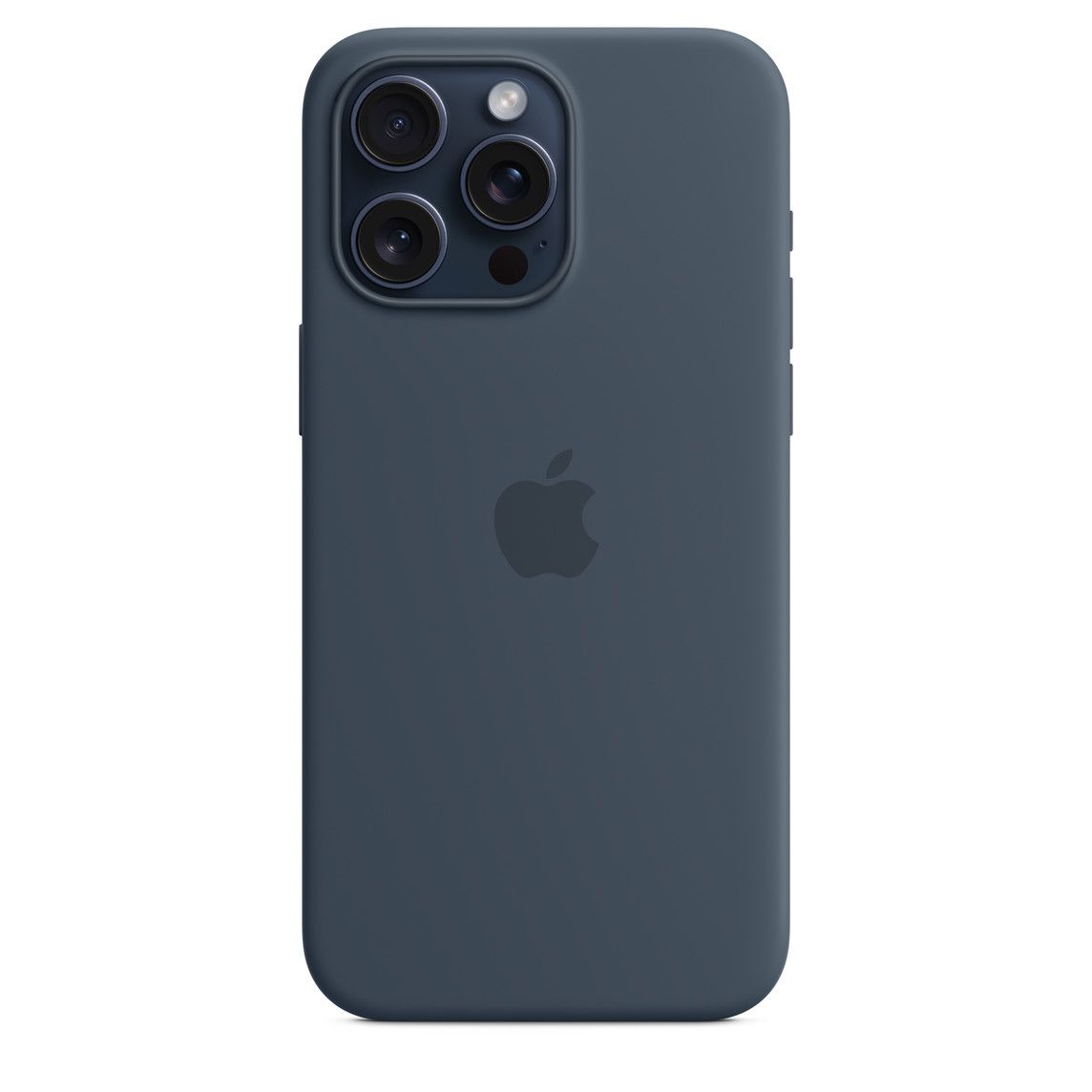 Apple Silicone Case with MagSafe for iPhone 15 Pro, Color: Storm Blue