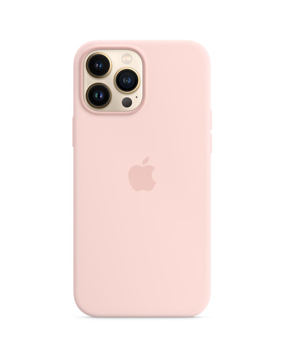 Apple Silicone Case with MagSafe for iPhone 13 Pro Max, Color: Chalk Pink