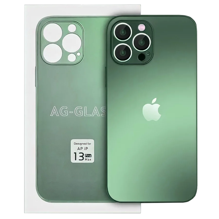 AG Silicone Glass Case for iPhone 13 Pro Max, Color: Cangling Green